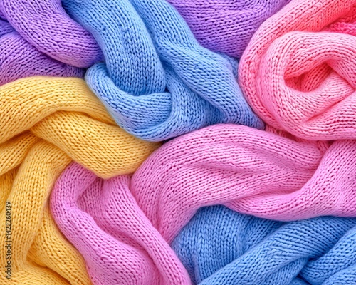 Colorful Knit Fabric Texture