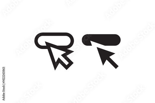 Click button icon with mouse pointer arrow Vector