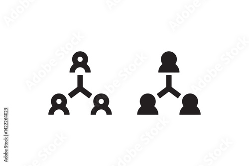 Team hierarchy or network structure icon Vector