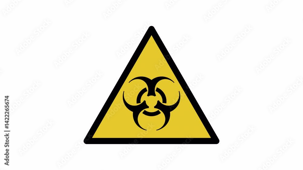 Biohazard Warning Sign Pulsing Animation. This looped video with alpha channel on transparent background features a biohazard warning sign. Biohazard Warning Sign Pulsing Animation. This looped video with alpha channel on transparent background features a biohazard warning sign.
