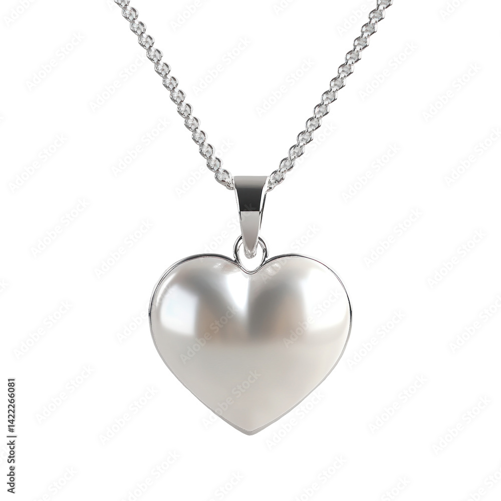 Heart Shaped Pearl Pendant Isolated On Flat Light 00 on a transparent background Heart Shaped Pearl Pendant Isolated On Flat Light 00 on a transparent background