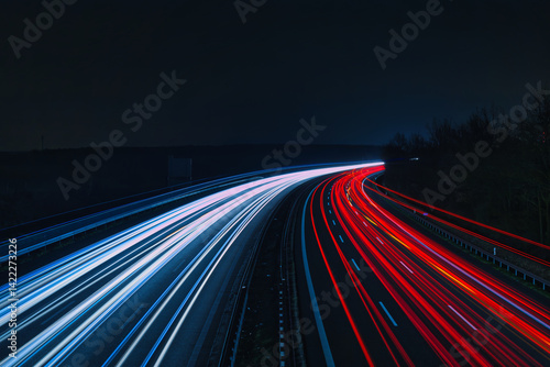 Langzeitbelichtung - Autobahn - Strasse - Traffic - Travel - Background - Line - Ecology - Highway - Long Exposure - Motorway - Night Traffic - Light Trails