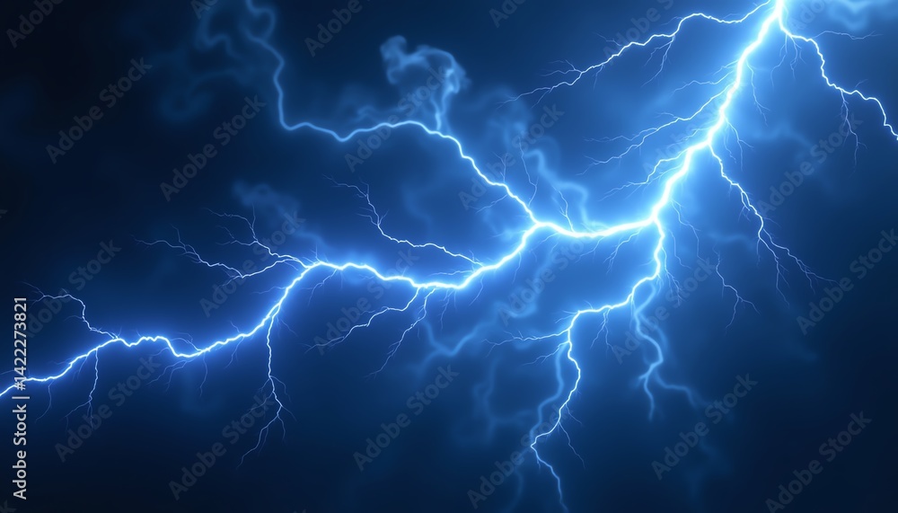 Fototapeta premium Bright lightning strike in a dark sky.