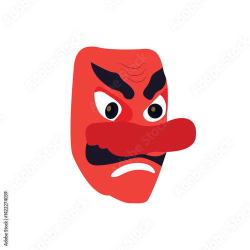 goblin devil face mask ogre trickster evil vector emoji illustration