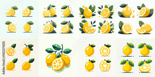 vector collection of fresh and delicious lemon fruit