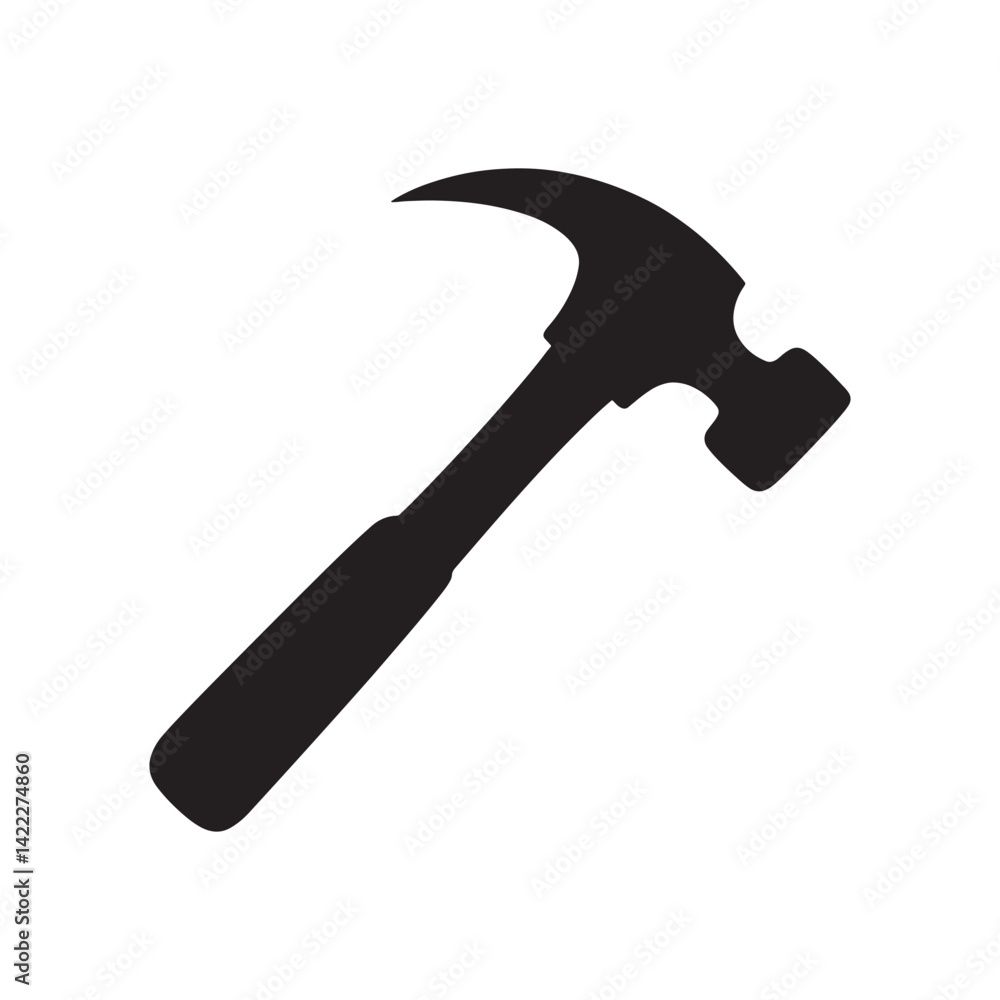 Black Silhouette of a Hammer Icon Representing Tools, Construction, Carpentry, and DIY Repair for Industry, Home Improvement, Editable Vector Illustration Isolated on a White Background Black Silhouette of a Hammer Icon Representing Tools, Construction, Carpentry, and DIY Repair for Industry, Home Improvement, Editable Vector Illustration Isolated on a White Background