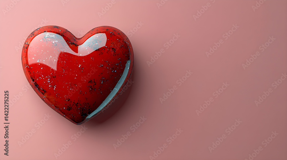 National Doctors Day poster with elegant red heart and clean typography on pastel backdrop --v 6.1