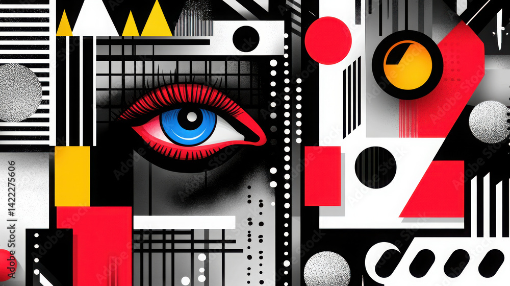 Obraz premium A repedative geometric pattern black and white clip art comic and abstract style.