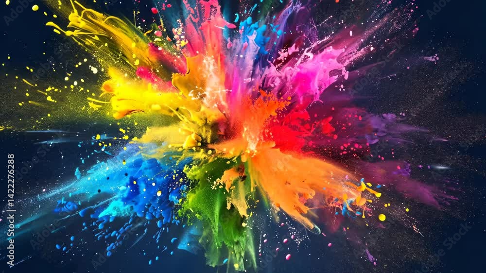 Vibrant Colorful Powder Explosion Splash Animation Vibrant Colorful Powder Explosion Splash Animation
