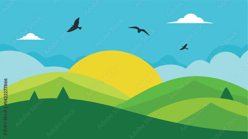 Fototapeta premium charcoal style nature hillside landscape background