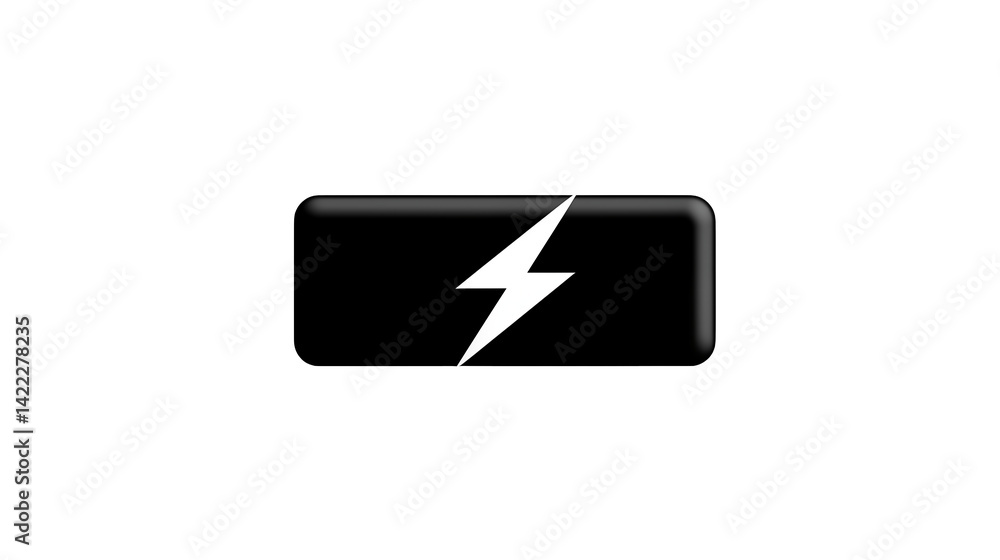A lightning bolt icon with a gray line above it on a black background image isolated on transparent background A lightning bolt icon with a gray line above it on a black background image isolated on transparent background