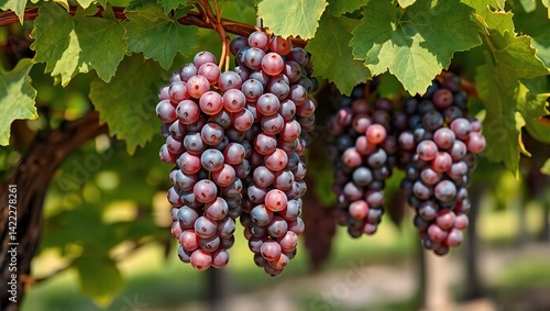Wallpaper Mural Lush Vineyard Branch with Hanging Grape Bunches Torontodigital.ca