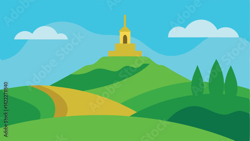mountains and twilight sky landscape design