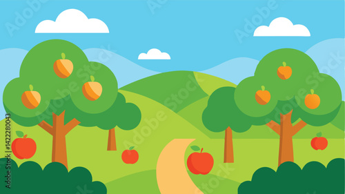 vibrant field of flowers landscape background