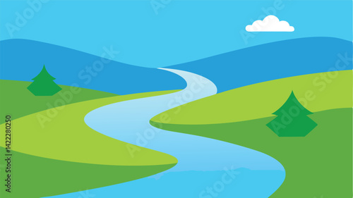 rural path through farmland landscape background