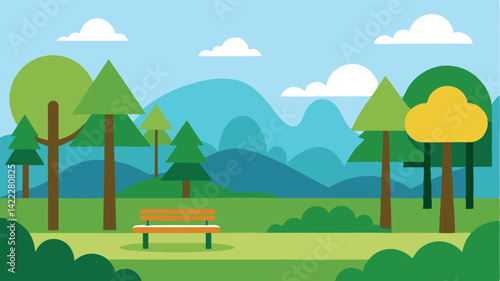 summer day in forest park landscape background