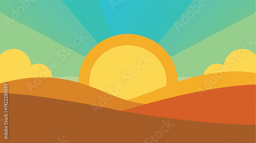 sunset fog over forest tops landscape background