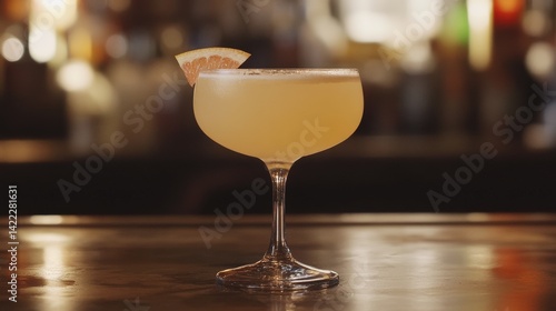 Wallpaper Mural A cocktail drink displayed on a bar surface with a garnish Torontodigital.ca