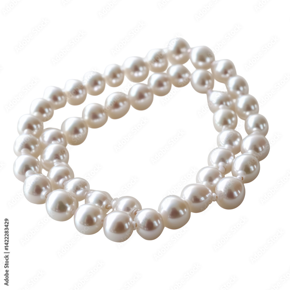 Fototapeta premium String Of Pearls Partially Coiled Isolated On Flat 6 on a transparent background