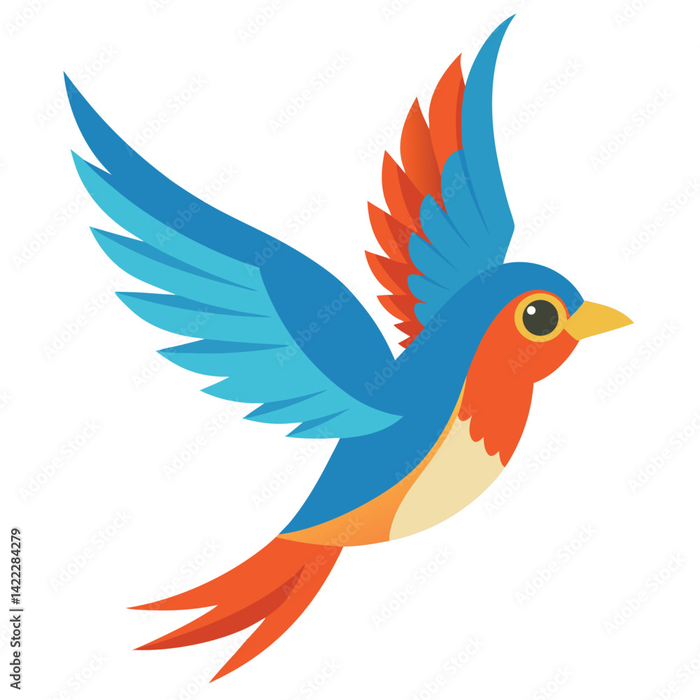 Fototapeta premium Weave – bird flying in the sky shilhotee vector isolated on white background 