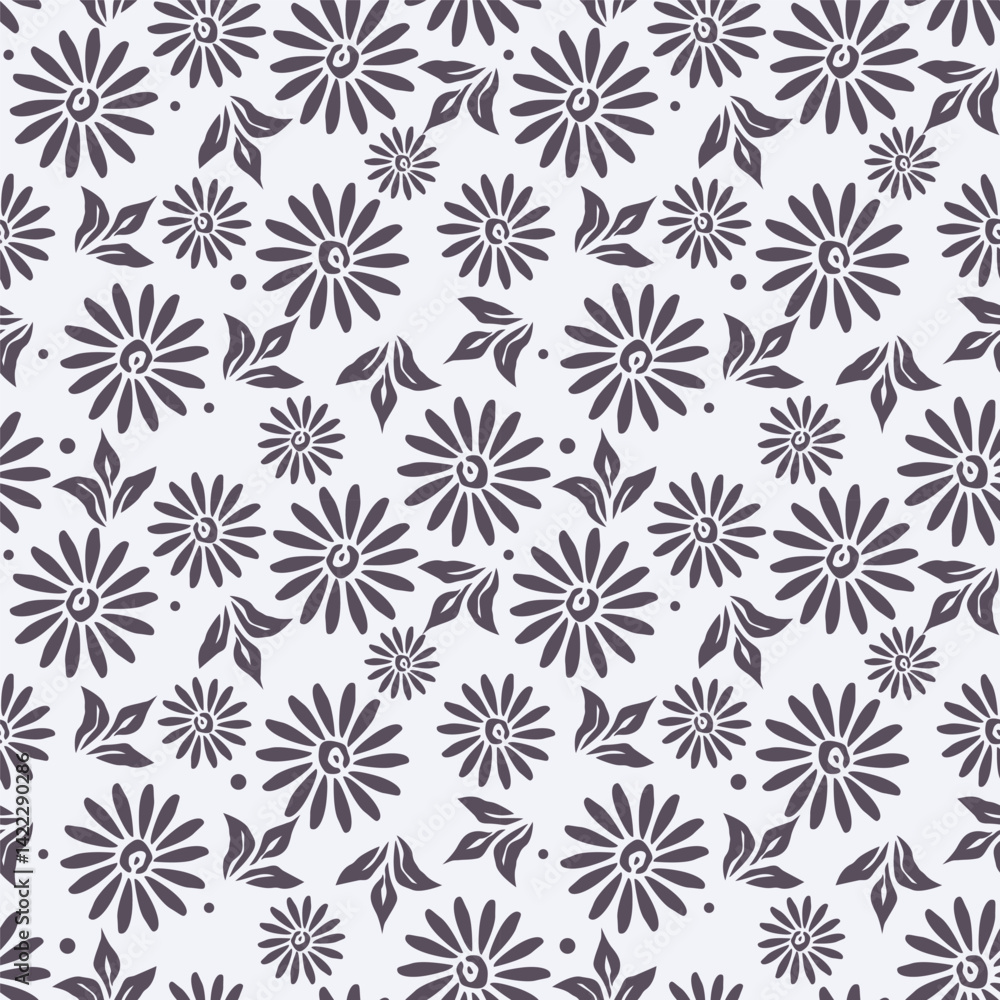 Elegant trendy vector ditsy floral seamless pattern design of beautiful abstract flowers and leaves. Foliage repeat texture background. Suitable for wallpaper, surface printing and textile Elegant trendy vector ditsy floral seamless pattern design of beautiful abstract flowers and leaves. Foliage repeat texture background. Suitable for wallpaper, surface printing and textile