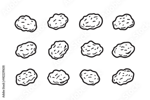 Chicken Nuggets food line graphic