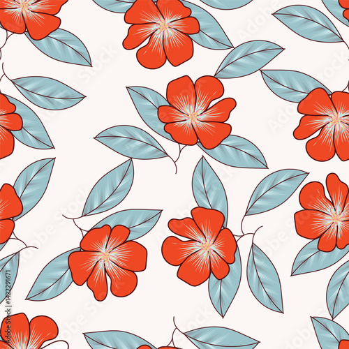 Vintage seamless floral pattern. Liberty style background of small mauve and lilac flowers. Small flowers scattered over a white background. Stock for printing on surfaces
