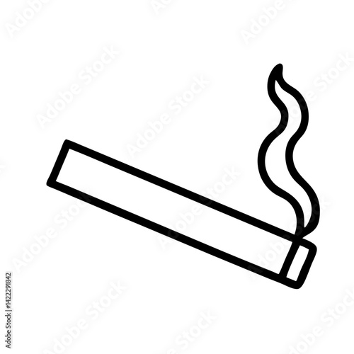 Cigarette with smoke icon, vector