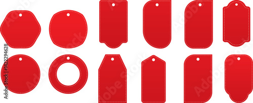 Isolated blank store price tag labels set collection