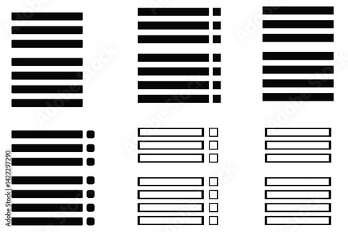 UI Design Set Featuring Checkbox and Radio Button Variants