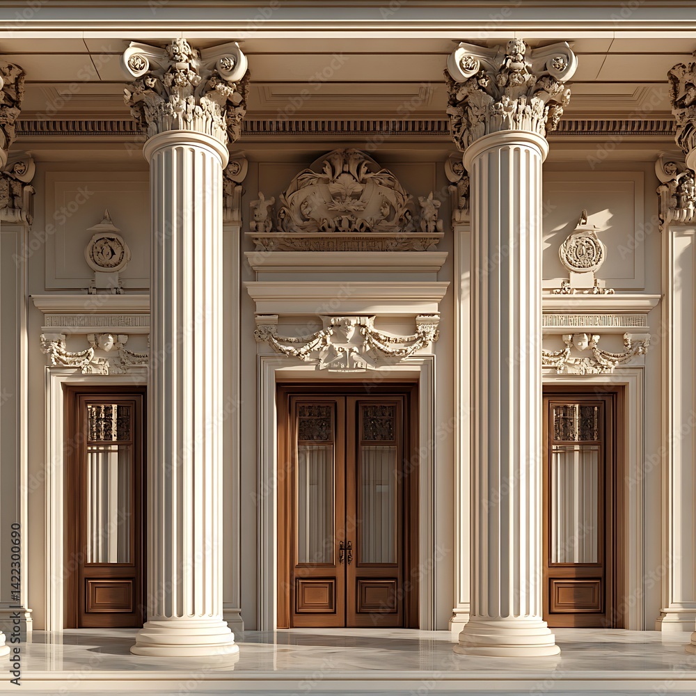 Fototapeta premium Grand residence surrounded by calm evening skies and lights high resolution picture