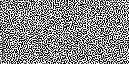 Natural seamless line pattern. Linear design with biological shapes. Overlay template abstract Turing organic wallpaper background. Organic lines in Memphis. Turing reaction diffusion monochrome 