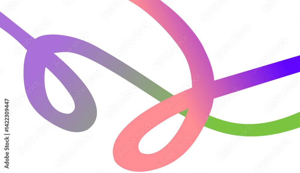 Abstract Background with Color Lines. Graphic Shapes with Gradient. Vector Pattern with Curve 3D Rainbow Ribbons. Wave Modern Poster Design