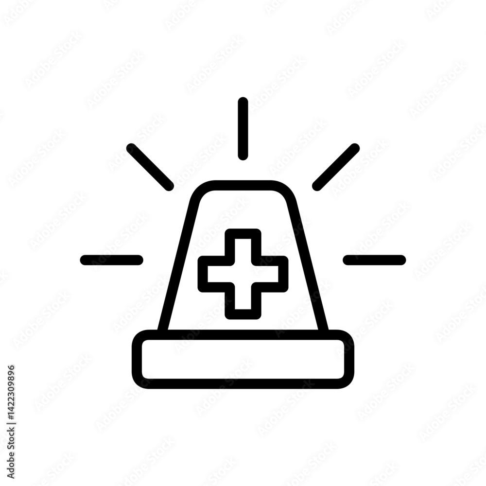 Siren alarm icon line vector design in trendy style Siren alarm icon line vector design in trendy style