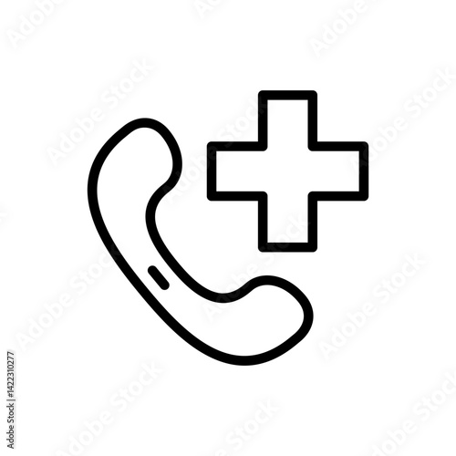 health service center icon line vector design in trendy style