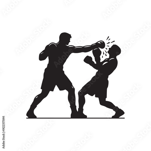 silhouette of a boxing knockout