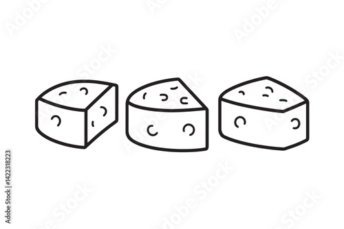 Brie Cheese Minimal Food Illustration
