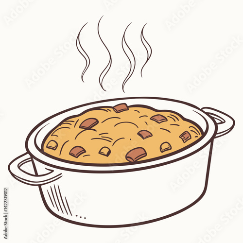 Thanksgiving Casserole Dish AI Graphic – White Background |