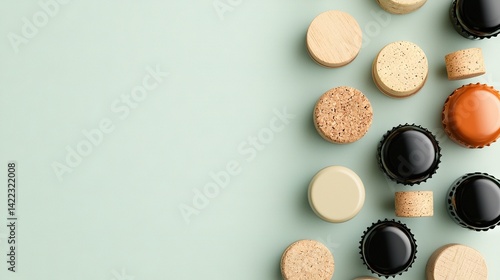 Obraz na płótnie A table featuring various types of macaroni and cheese topped with black and white frosting w salonie