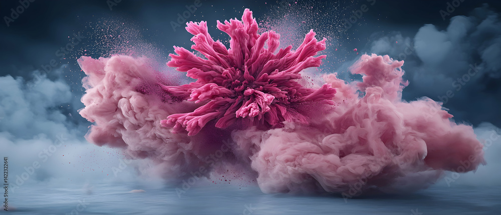 Fototapeta premium Abstract image of a pink explosion. Perfect for wallpaper or artistic displays. It can enhance presentations and evoke emotions in viewers