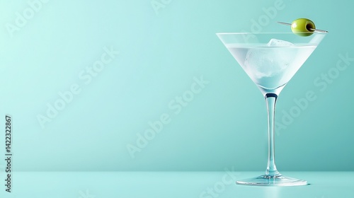 Obraz na płótnie A Martini glass with a martini and olive garnishes w salonie