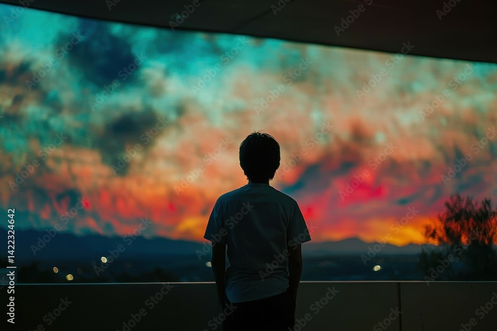 Fototapeta premium In a galaxy where the stars shift colors based on the emotional states of those observing them, a team of scientists must find a way to communicate with an intelligent species .