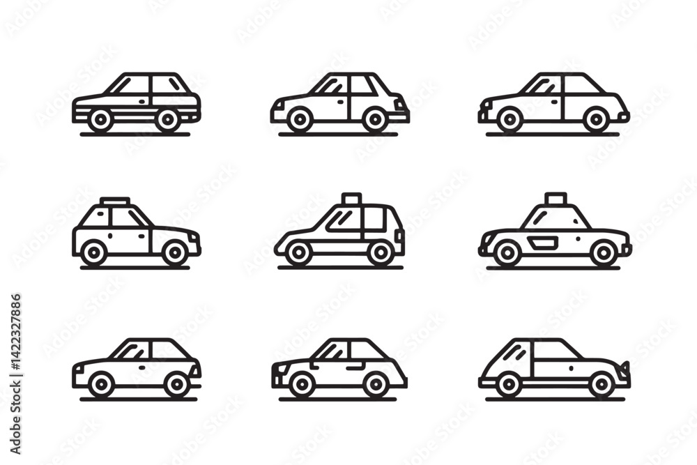 Obraz premium Car Ultra Minimalist Line Icon