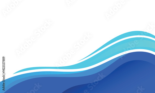 Abstract blue waves blank background