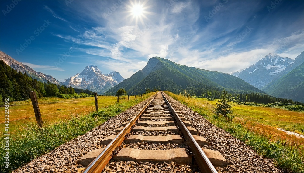 Fototapeta premium railway in the mountains