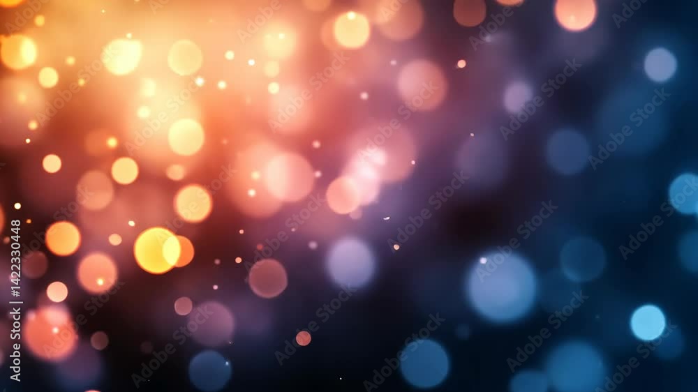 Abstract Bokeh lights effect in warm and cool tones against a blurred background Abstract Bokeh lights effect in warm and cool tones against a blurred background