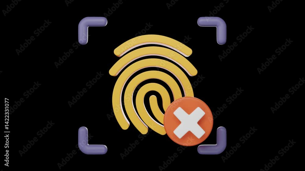 3D icon of a cyber security concept alpha loop