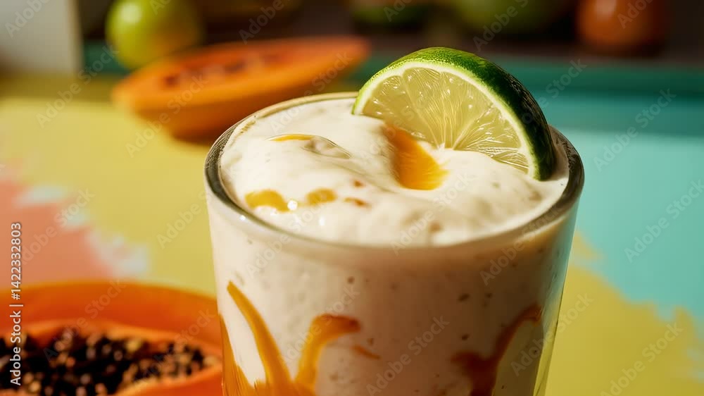 Creamy Papaya Smoothie with Caramel Drizzle Creamy Papaya Smoothie with Caramel Drizzle