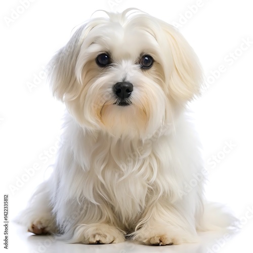 White maltese dog isolated on white background