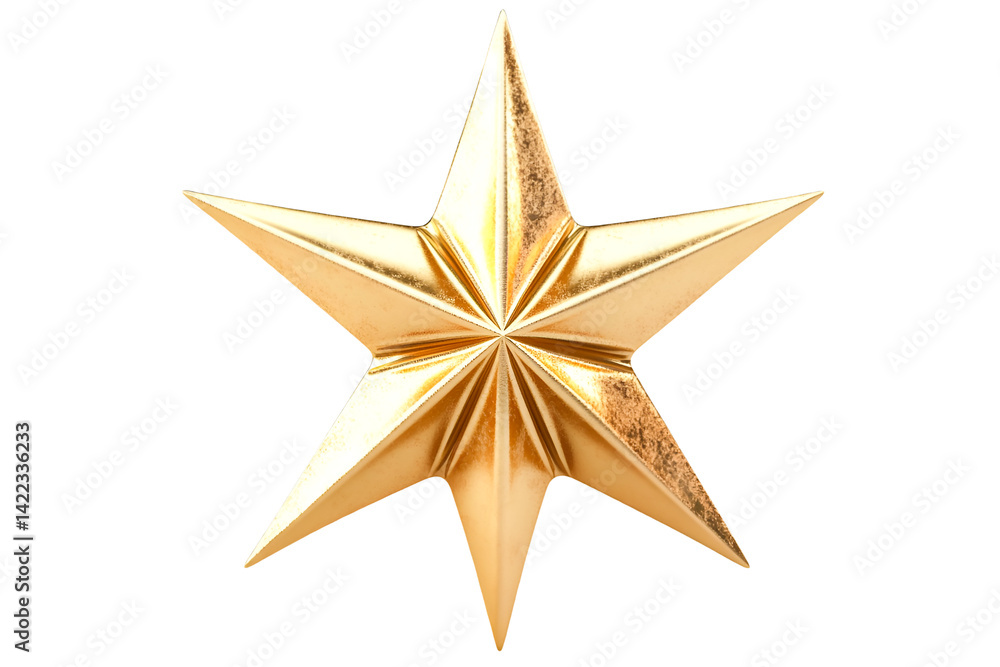 Obraz premium Golden Star Shining Brightly Elegant Festive Symbol